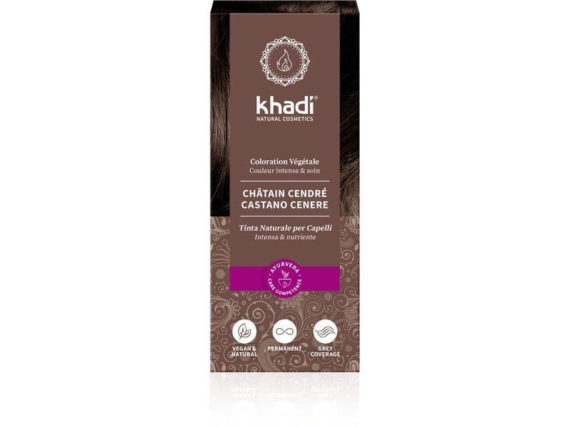 khadi Haarcoloration Pflanzenhaarfarbe Aschbraun Intensive Haarfarbe bietet ein langanhaltendes Farbergebnis