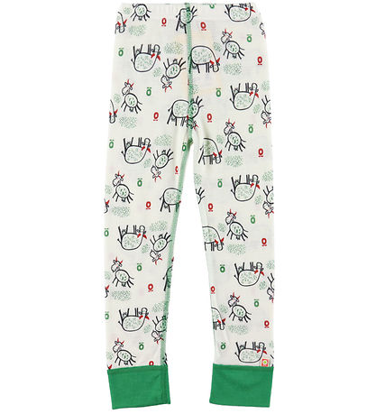 Katvig Leggings - Wolle - Off White m. Kühe