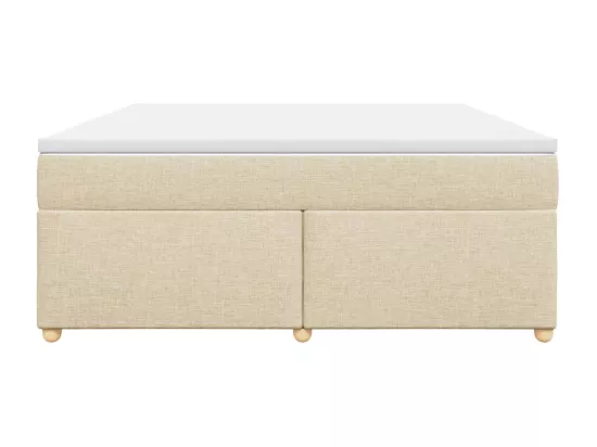 Sommier à lattes de lit avec matelas Crème 180x200 cm Tissu