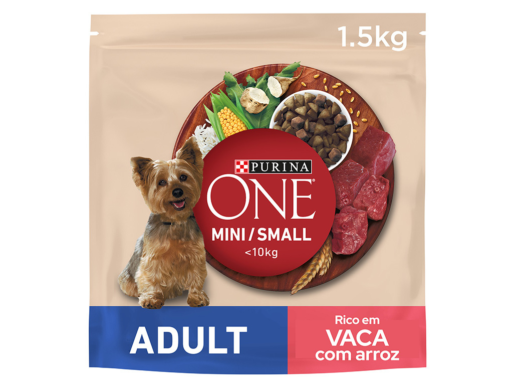 RAÇÃO PARA CÃO PURINA ONE MINI ADULTO COM VACA 1.5KG