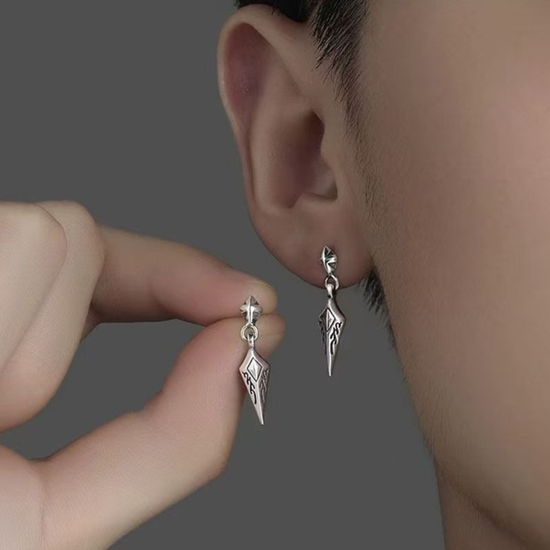 Lilafey - Rhombus Alloy Drop Oorbel