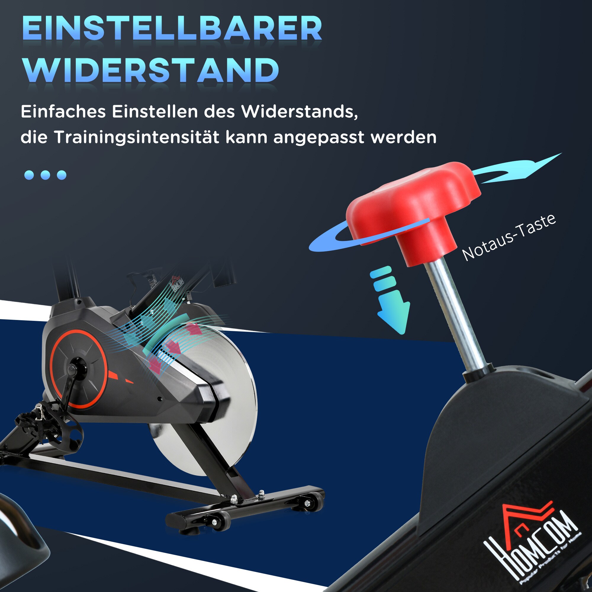 HOMCOM Fitnessfahrrad mit LCD-Monitor schwarz 102 x 47 x 104 cm (LxBXH)