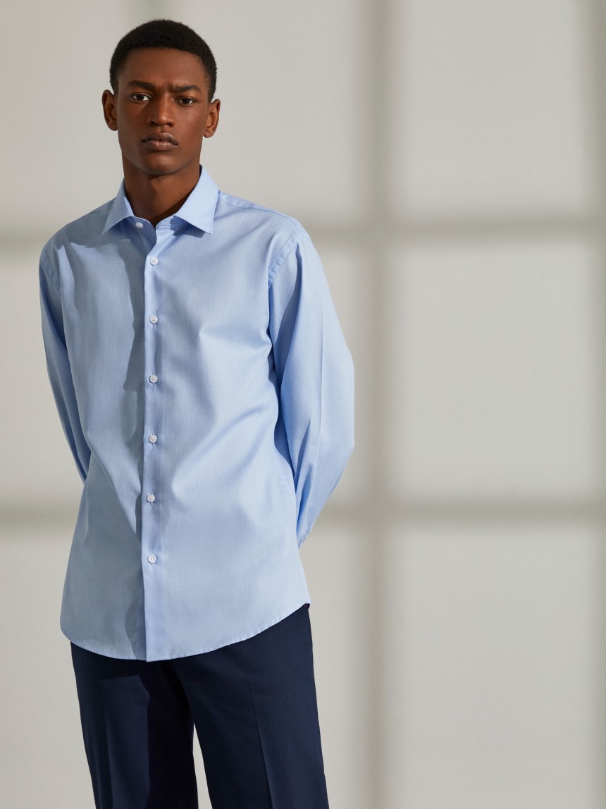Camisa slim fit de algodão