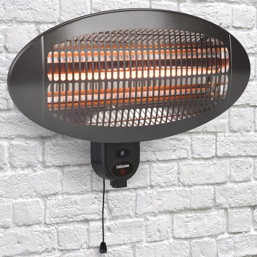 Chauffage mural de patio ka-5286 2000 w quartz noir
