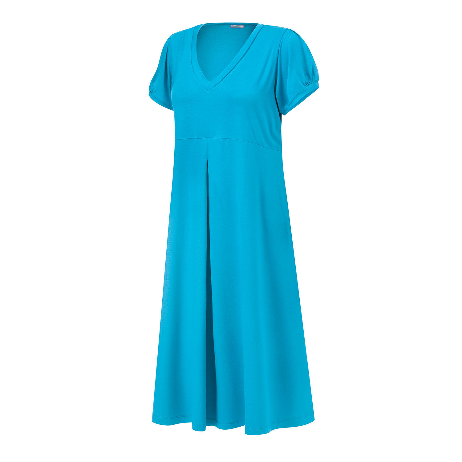 Kleid mit Puffärmeln und V-Schnitt