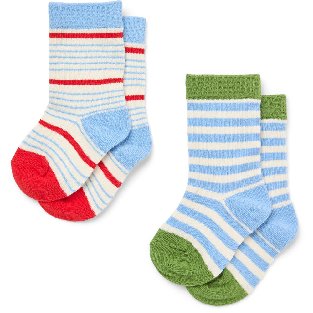 Køb Flöss Blue Stripe Mix 2-pack Vilde Strømper 2-pack