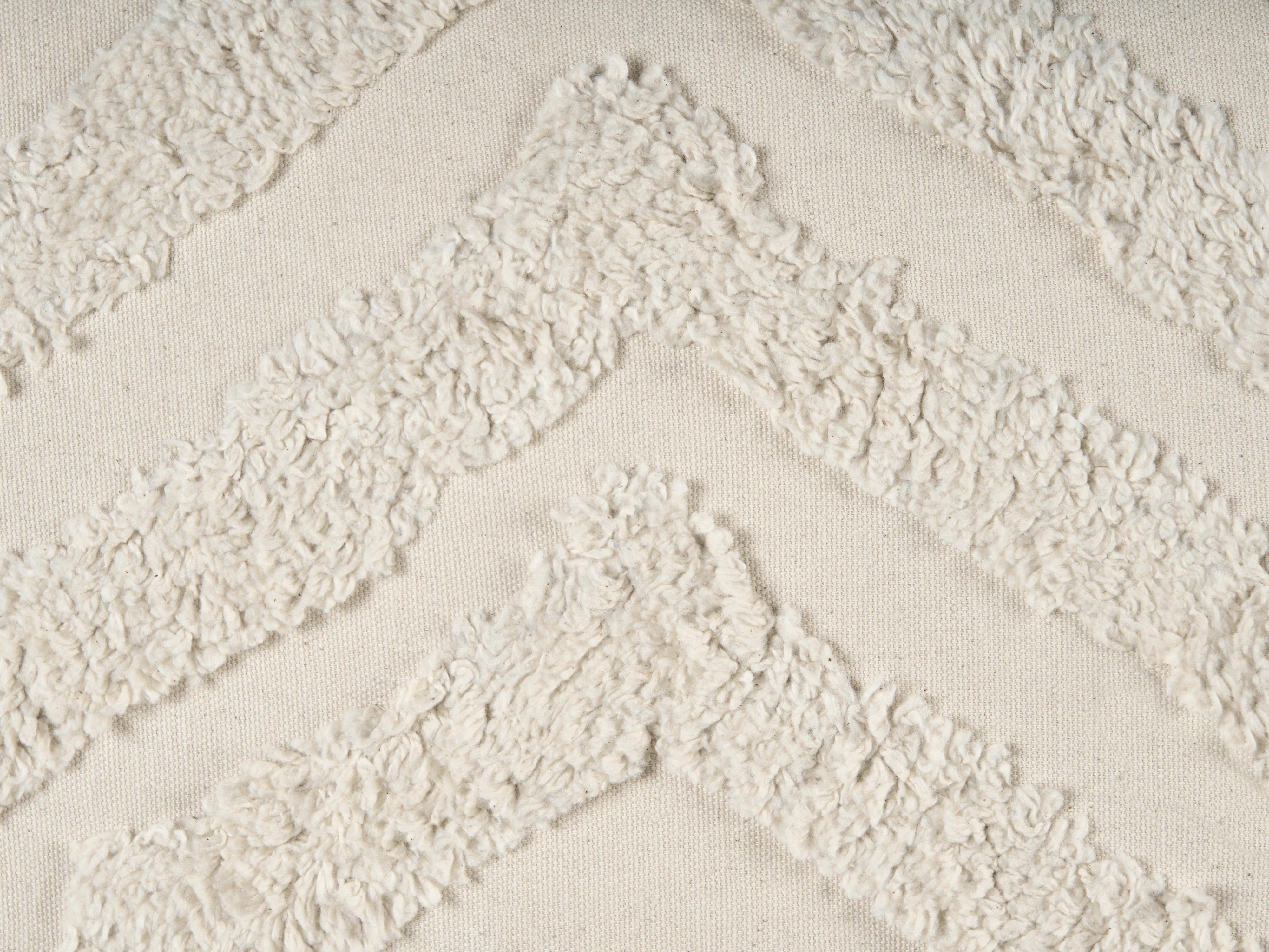 Set van 2 sierkussens CRATAEGUS Katoen 40 x 60 cm Lichtbeige geometrisch patroon