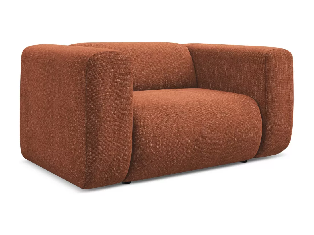 Fauteuil en Chenille - terre cuite - EKAHI