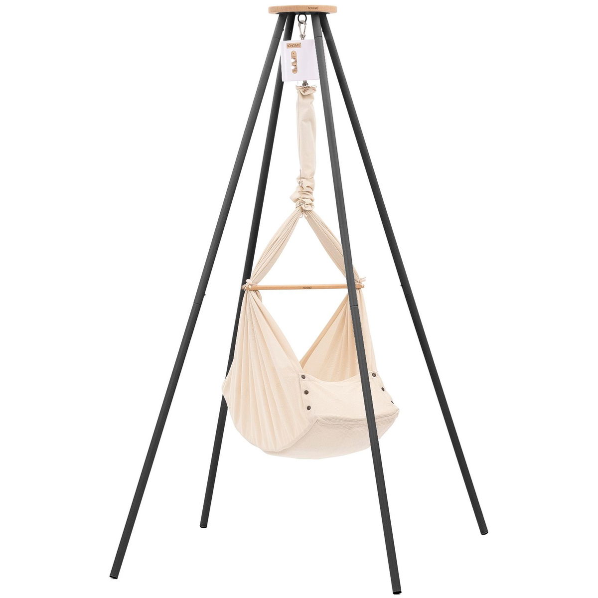 NonomoNonomo   Federwiege mit Move weiss und Tipi anthrazit almond