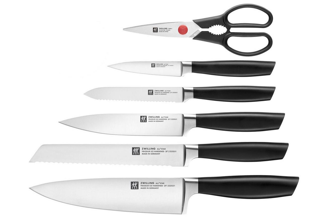 Zwilling All Star 1022760, 7-delige messenset met messenblok, antraciet/zilver