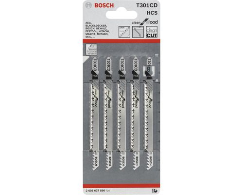 Bosch T301CD decoupeerzaagbladen, 5-pack