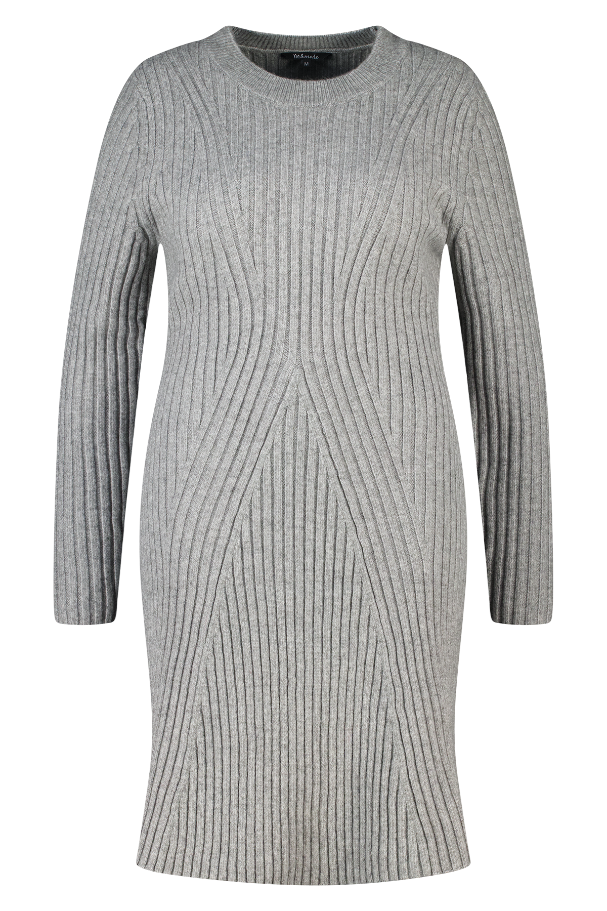 Gebreide fit & flare jurk Grijs