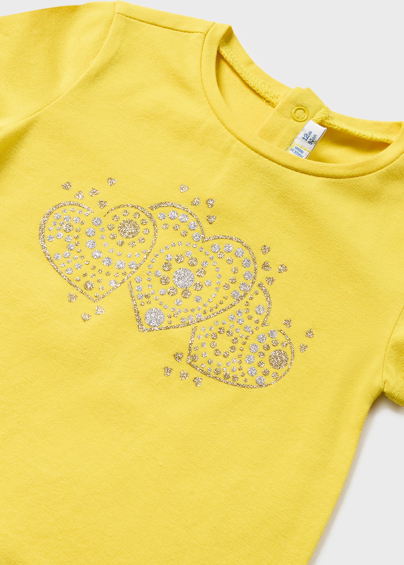 Camiseta de manga curta em algodão sustentável para bebês