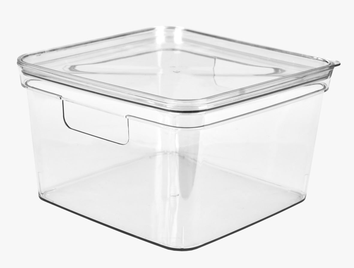 Oppbevaringsboks transparent - 25x25x15,5 cm