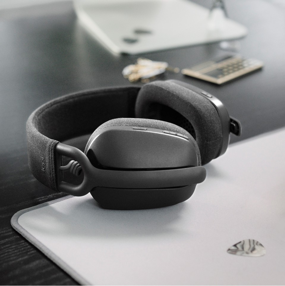 Logitech Zone Vibe 100 Trådløse over-ear letvægtshøretelefoner med støjreducerende mikrofon - GRAPHITE