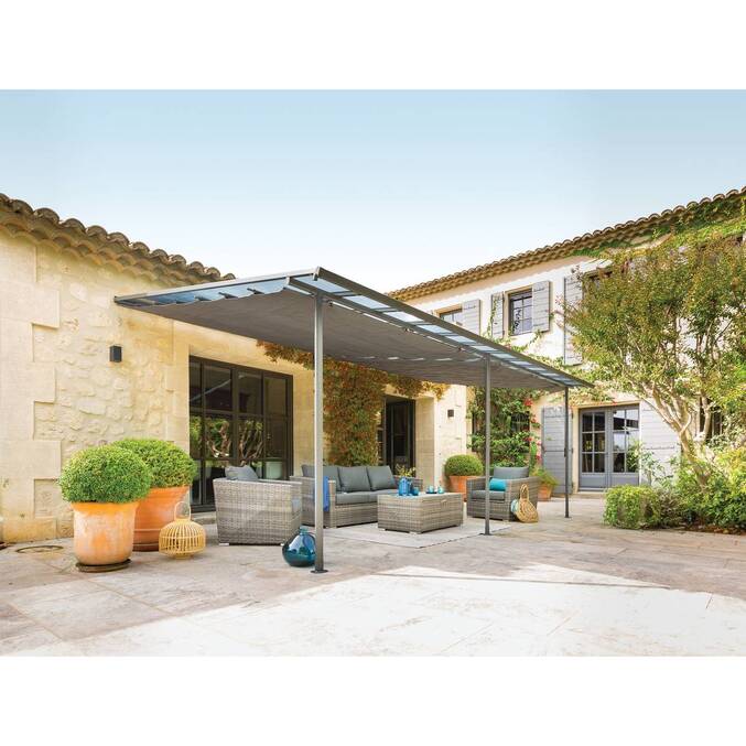 Pergola adossée BELIZE Graphite