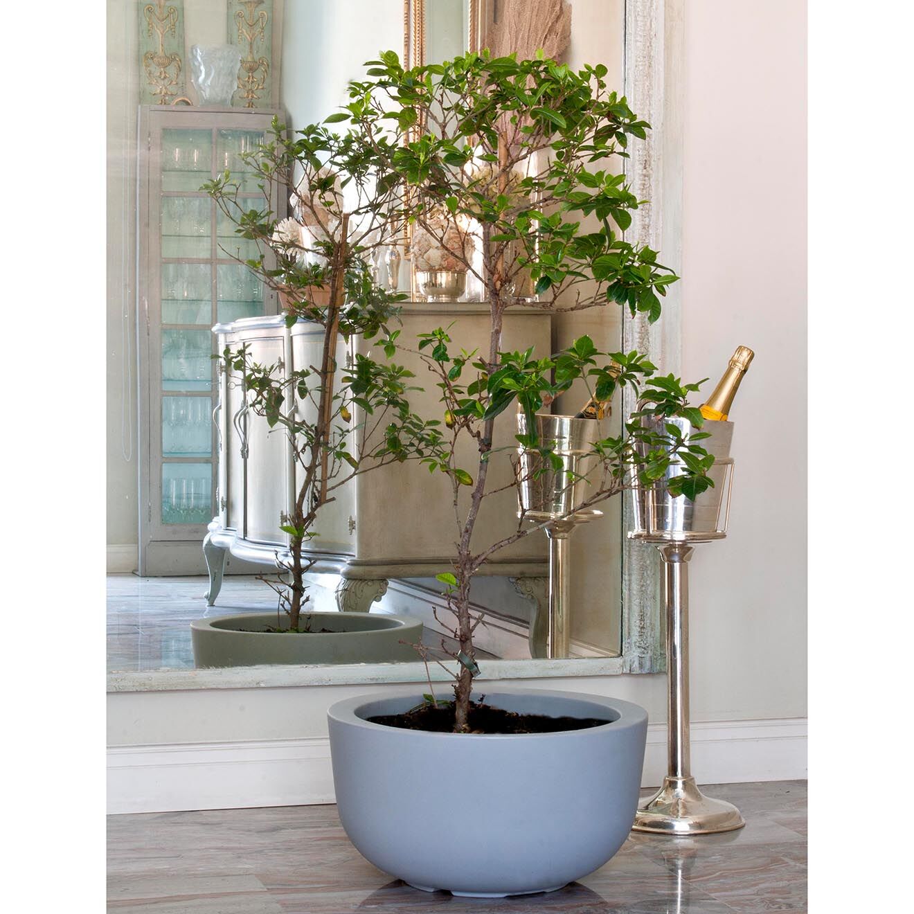 Serralunga Pot coupe design par naoto fukusawa bleu de provence - D.48x25 cm