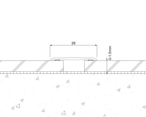SKANDOR overgangsprofiel, zilver geanodiseerd, zelfklevend, 2x28x2700 mm