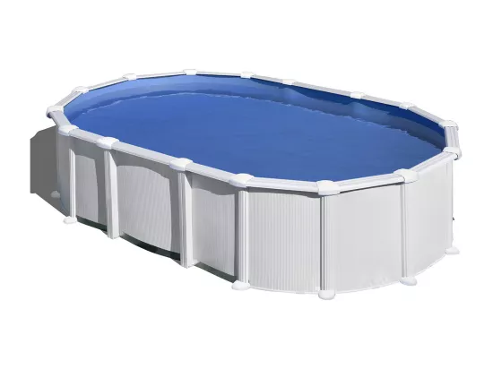 Piscine acier blanc Haïti ovale 6,34 x 3,99 x 1,32 m - Gré