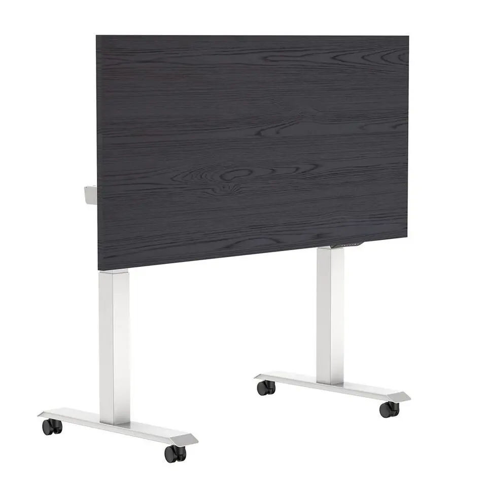 Elektrisch verstelbaar, opklapbaar en verrijdbaar bureau - 180x80 cm - Wit fram