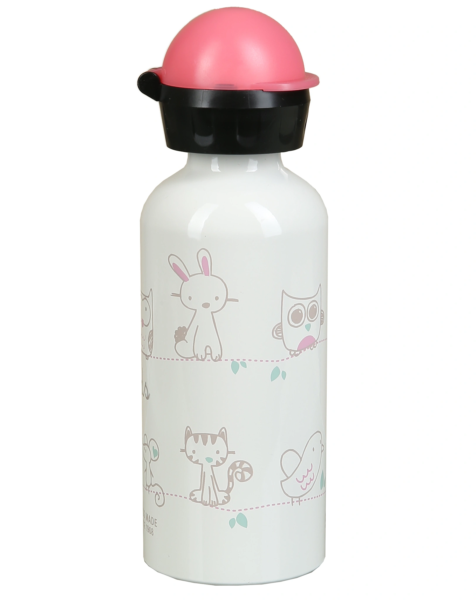 Aluminium-Trinkflasche ALL MY FRIENDS (0,4L) in weiß/pink