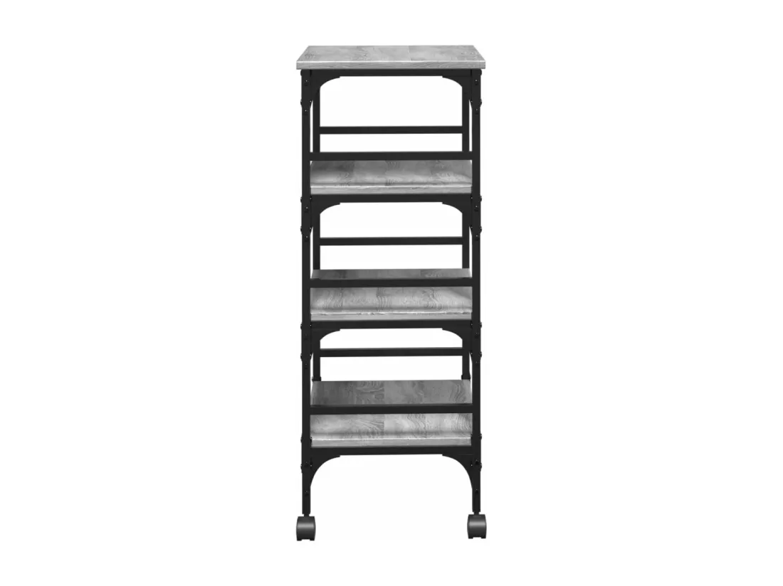 Chariot de cuisine sonoma gris 45x35x89,5 cm bois d'ingénierie