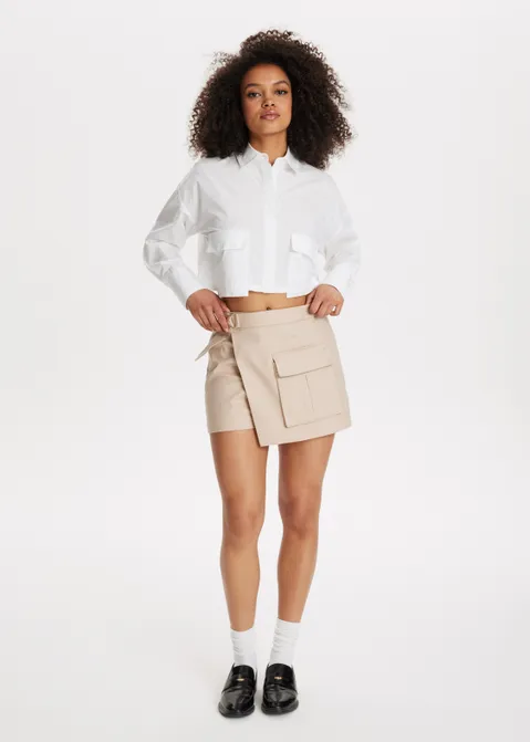 Cargo skort met overslag roze (NUDE)