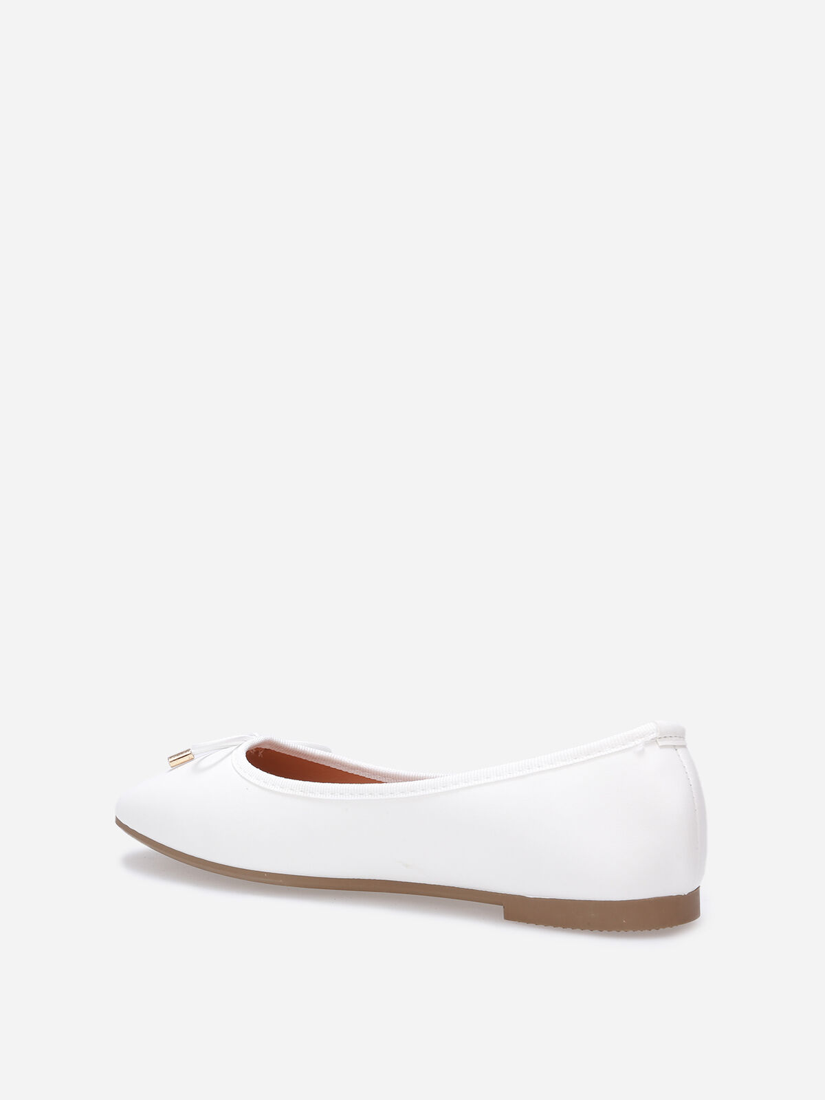 Ballerines à bout carré et nœud- Blanc