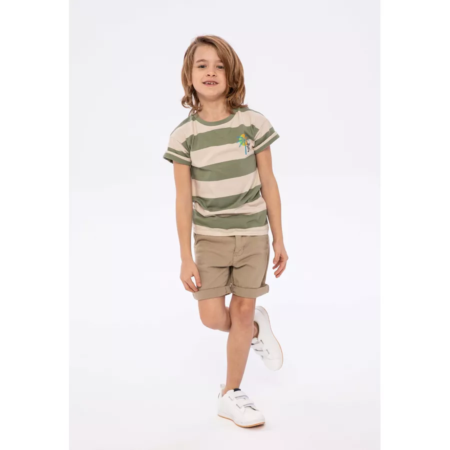 MINOTI T-Shirt Tropical Vibes OlivgrünSandbraun