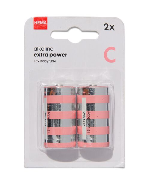 2 piles alcalines extra power C
