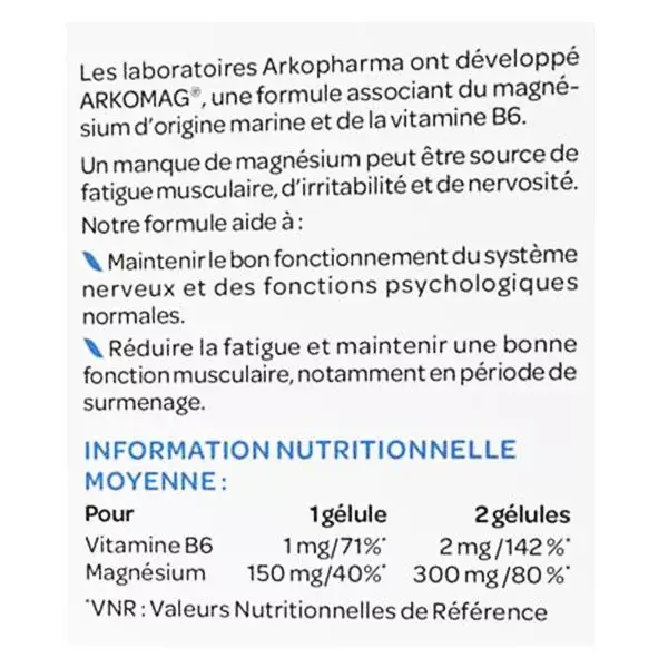 Arkopharma ArkoMag Magnésio B6 120 cápsulas