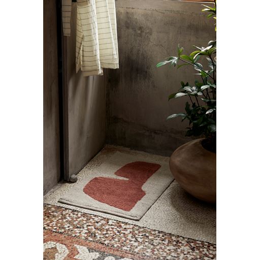 ferm LIVING Lay Bademåtte, Perchment /Rust, 25x70 cm