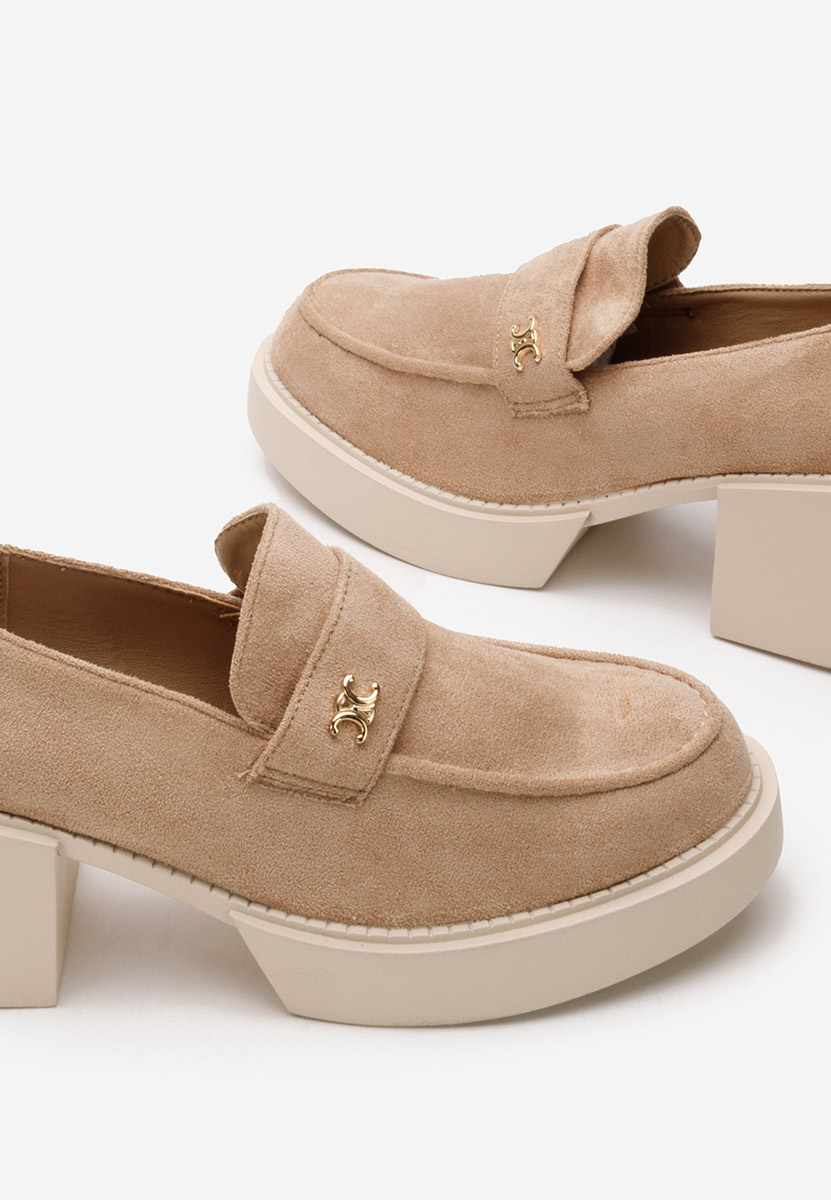 Mocassins à talon kaki Kerena