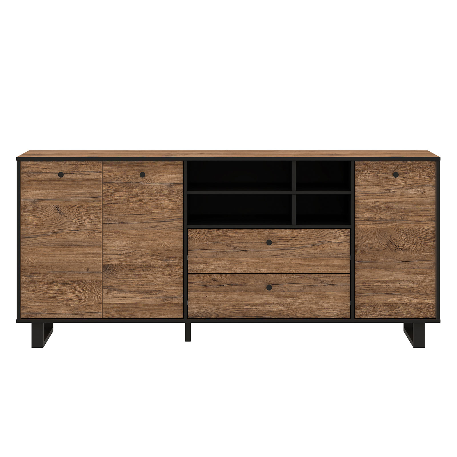 Sideboard - Colonial Eiche - schwarz - 180 cm