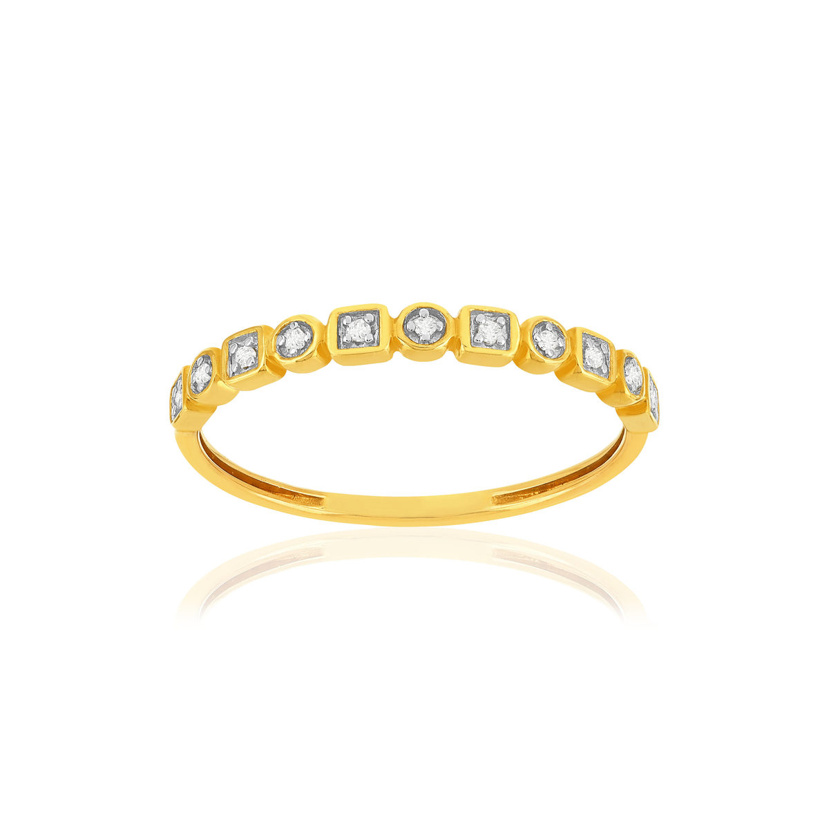 Bague or 375 2 tons diamants