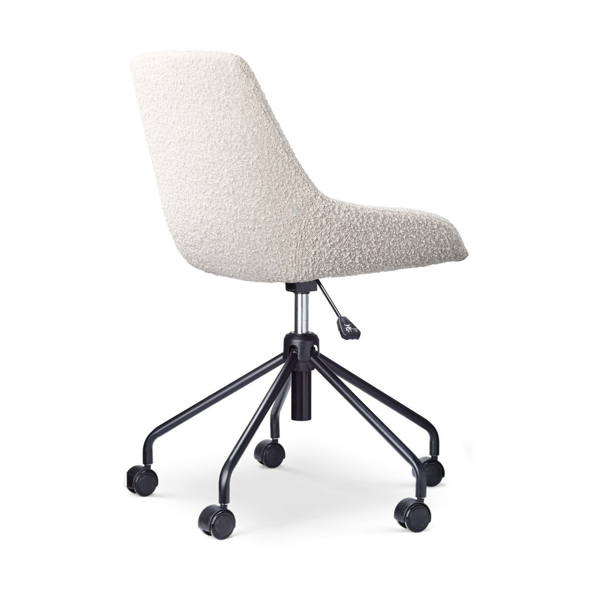 Bureaustoel Nout-Isa bouclé beige - zwart onderstel