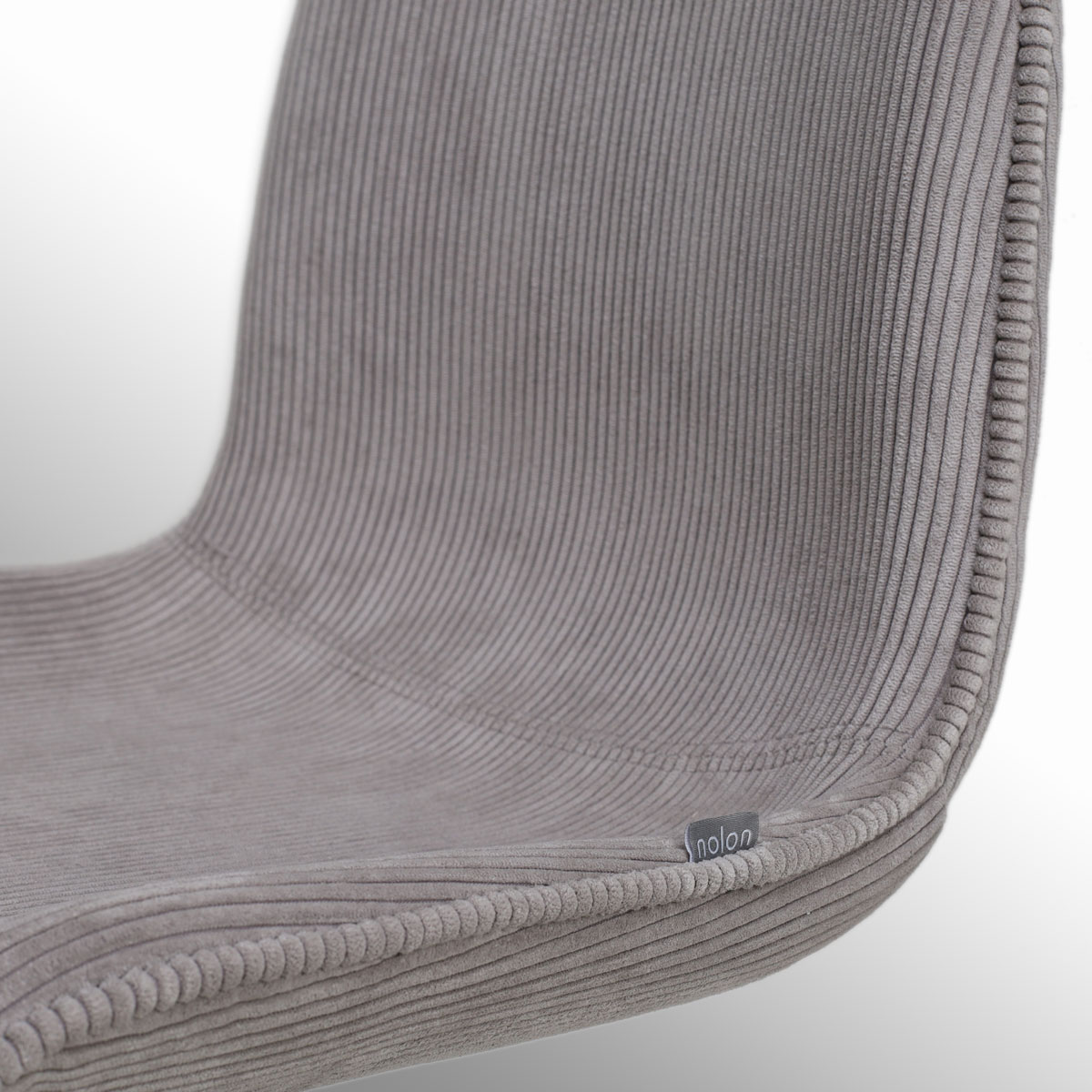 Barkruk Nino-Fé rib warm grijs - wit onderstel - 65 cm