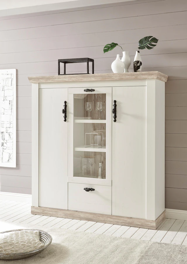 Home affaire Highboard »Florenz« im romantischen Landhaus-Look, Breite 140 cm