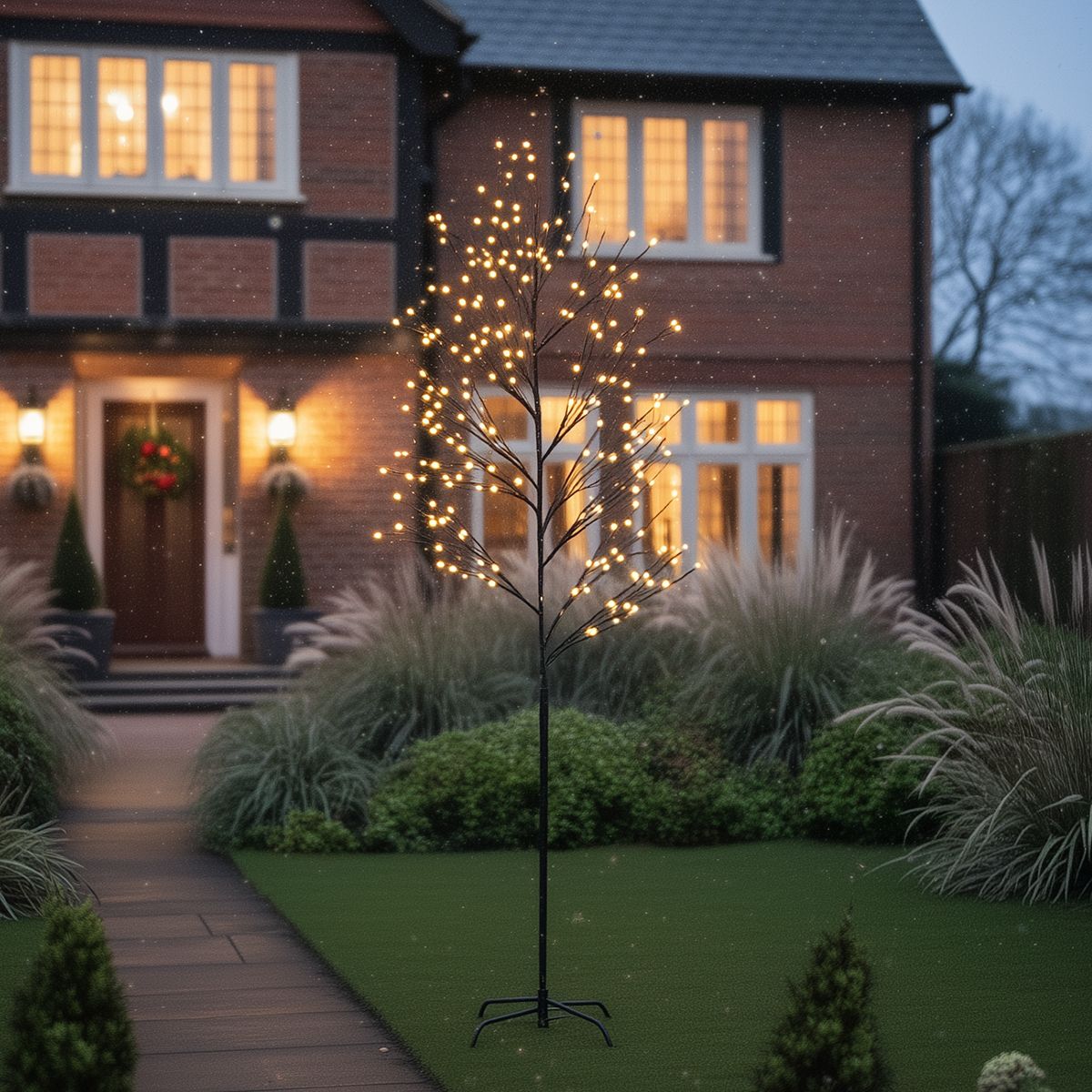 Kerst kerstboom zwart 200cm incl. LED IP44 - Vixen