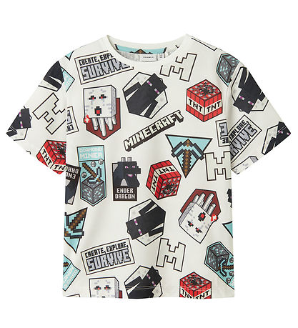 Name It T-Shirt - NkmMap Minecraft - Bright White