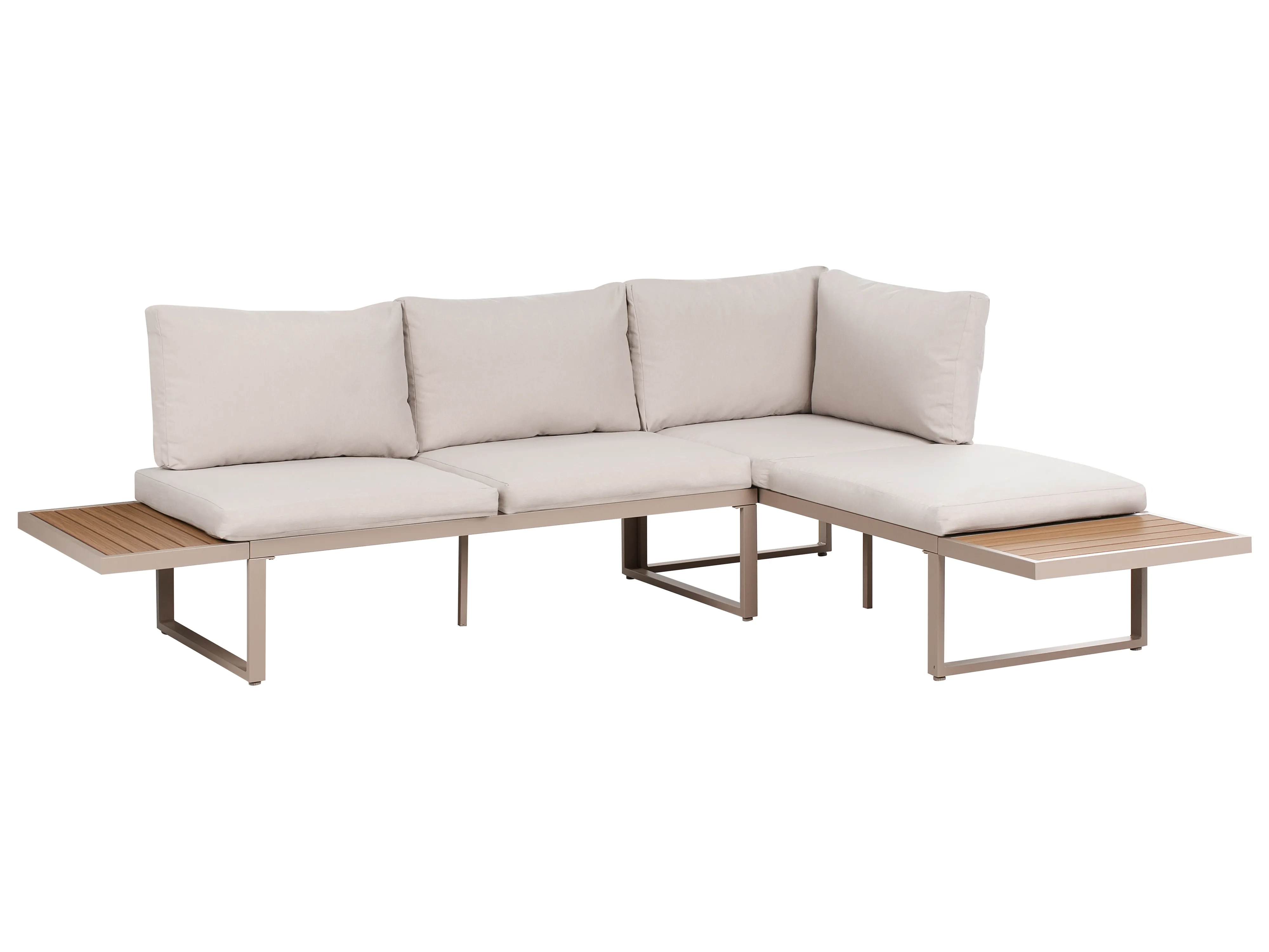 Tuin hoekloungeset met tafel 4-zits PIENZA rechtszijdig modulair Lichtbruin/beige