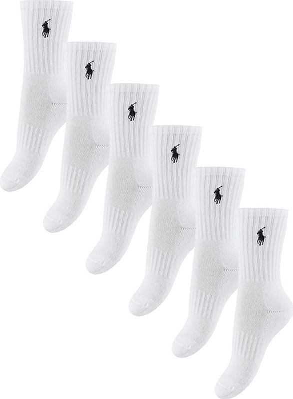 Polo Ralph Lauren - Set van 6 Paar Halfronde Sokken - Wit - Katoen - Homewear