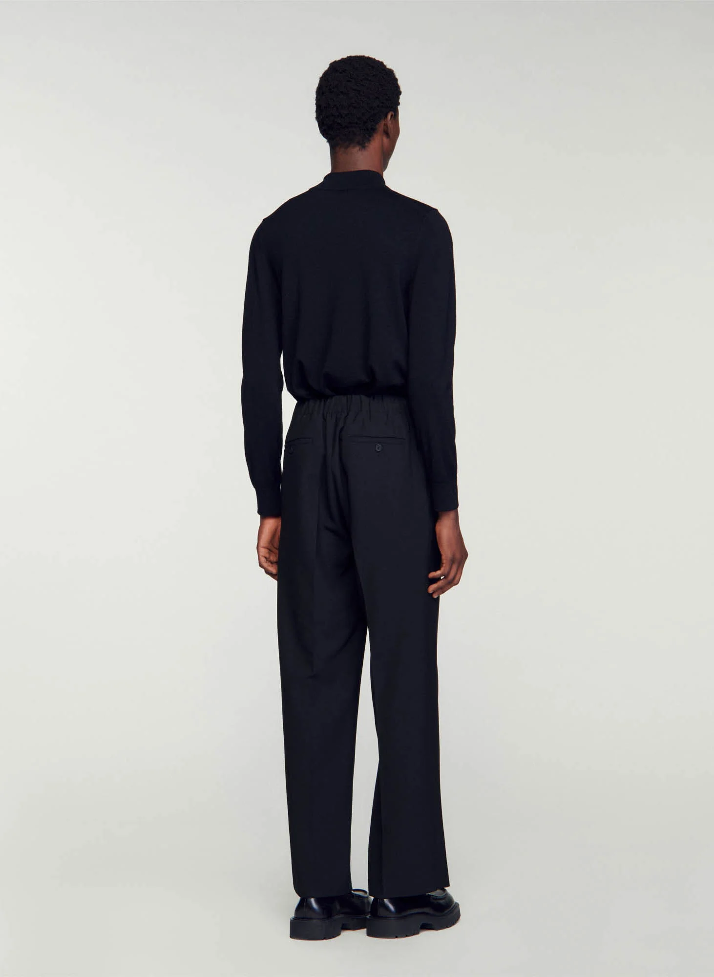 Pantalon large en jersey | Noir