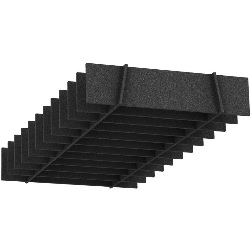 Suono Akustik-Deckenelement suonoCLOUDS Straight, 240 x 120 cm, schwarz