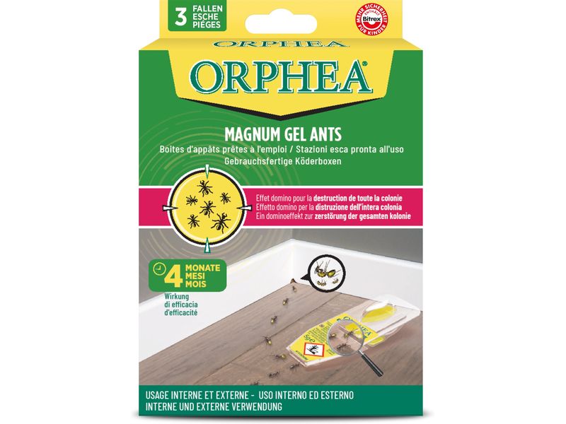 Orphea Ameisenfalle Gel 3 Stück Ungezieferschutz für den Innen- und Aussenbereich