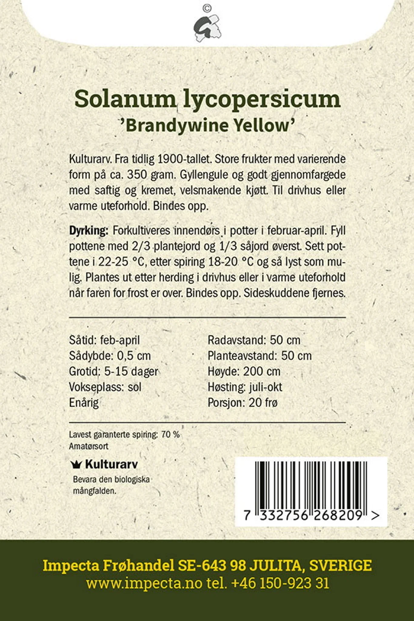 Solanum lycopersicum 'Brandywine Yellow' Bifftomat 'Brandywine Yellow'