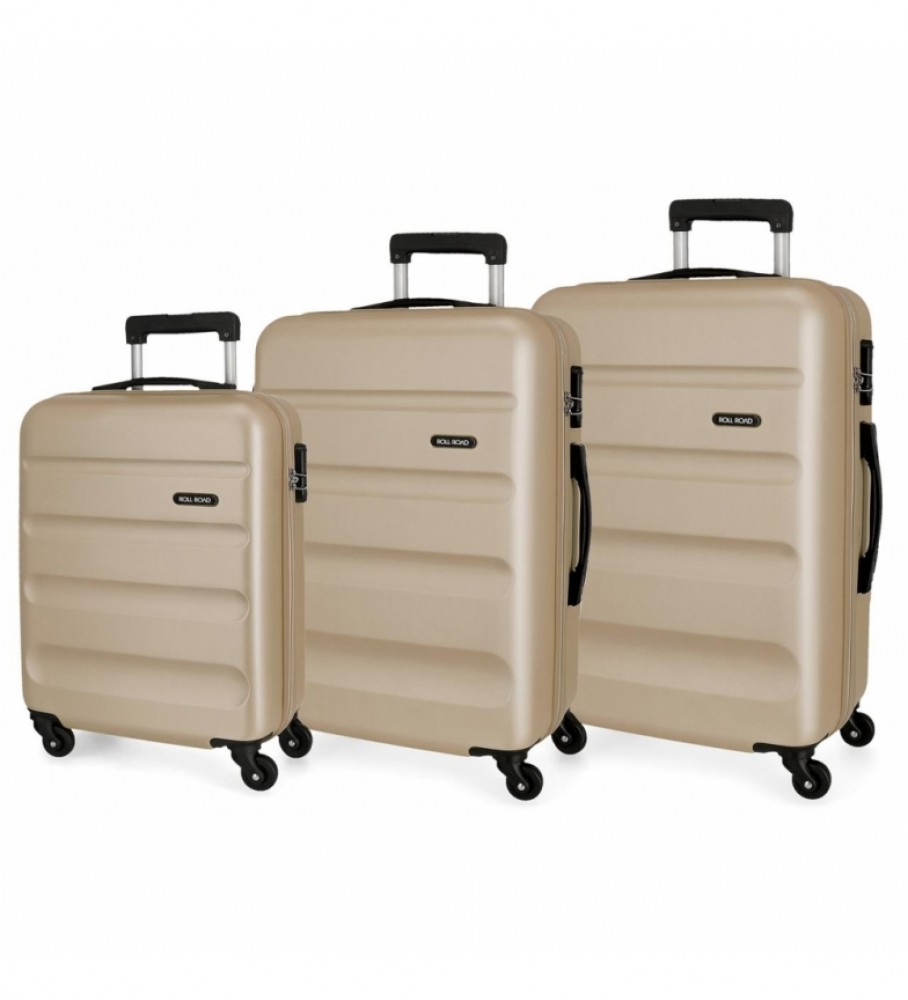 Conjunto de malas rígidas Roll Road 55-65-75cm Roll Road Flex Champagne