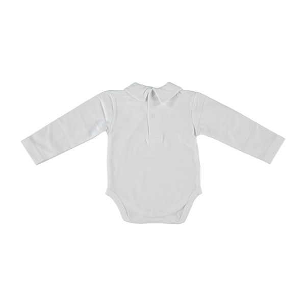 Klein Baby Romper Met Kraag - Lange Mouw - Mt. 50 - Off White