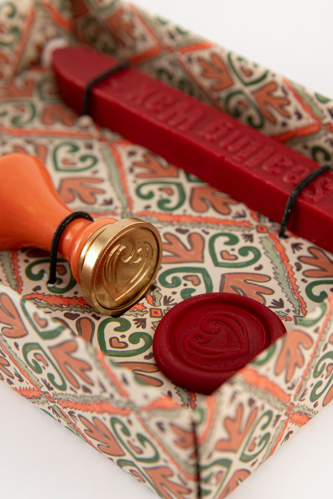 Oranje zegel was stempel set