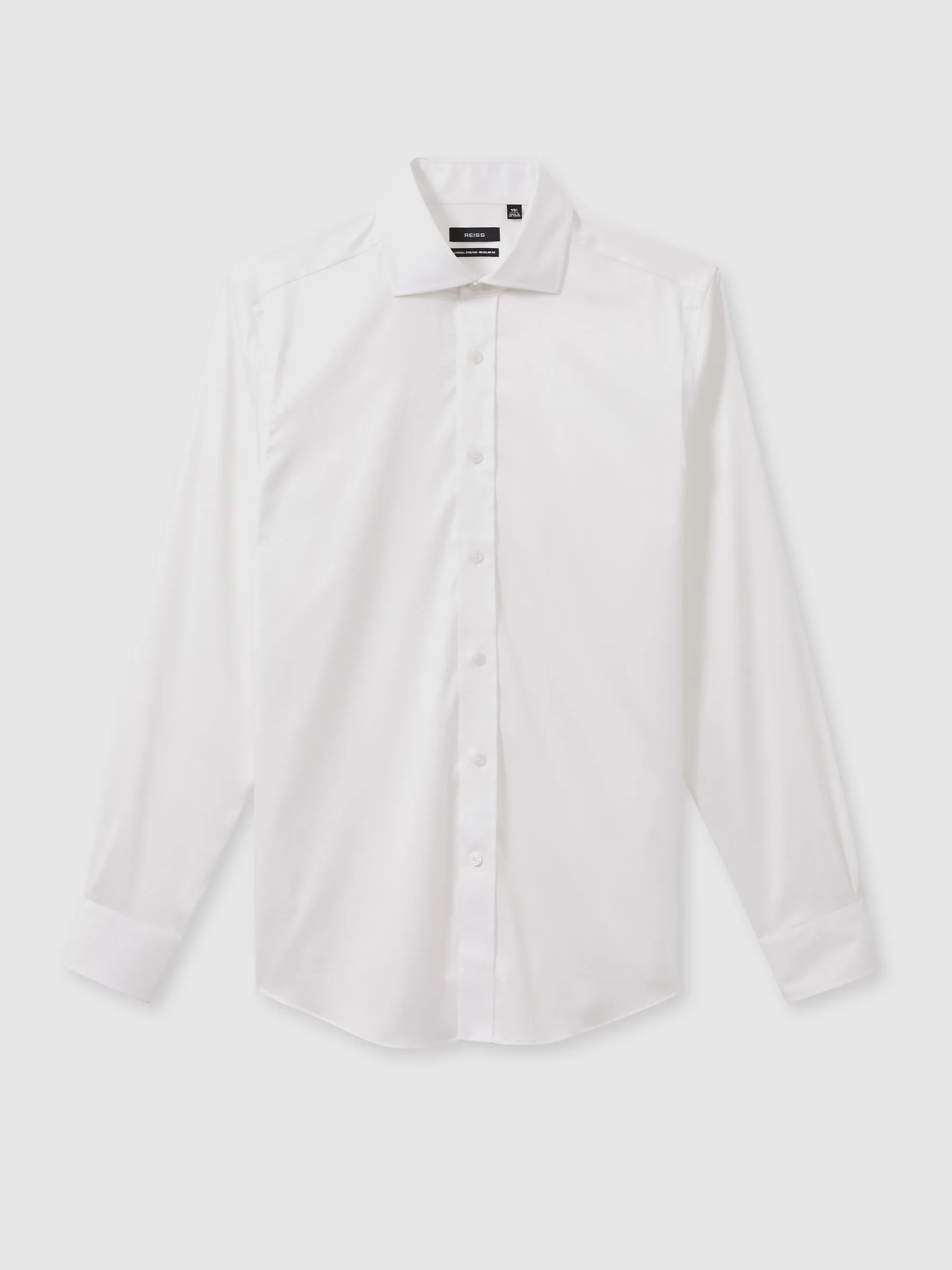 Wit - Normale Pasvorm - Reiss Bishopsgate Cotton-Tencel Stretch Shirt